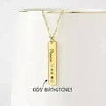 Mom Necklace Birthstone, Birthstone Bar Necklace, Mom Jewelry