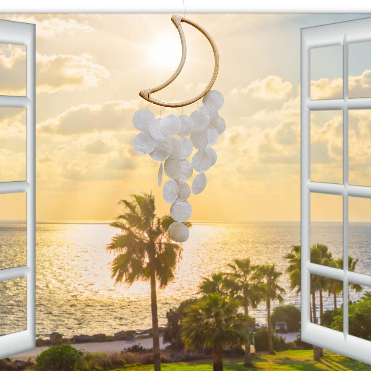 Natural Shell Wind Chime Outdoor Nordic Korean Style Decoration Hotel Dorm Home Office Wind Catcher Nursery Decor Hanging Decorations Photography Accessories Gift For Mom